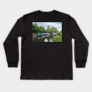 Boats on the Kennet and Avon Kids Long Sleeve T-Shirt